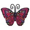 2.5 inch Pink Jewel Tone Butterfly, Embroidered, Iron on Patch